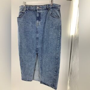 ASOS Curve Blue Denim Midi Skirt